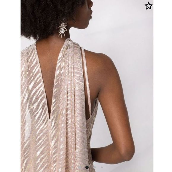 NWT Talbot Runhof long-sleeve draped maxi dress Size 4 $2750 - Picture 6 of 13